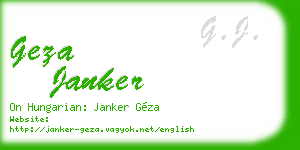 geza janker business card