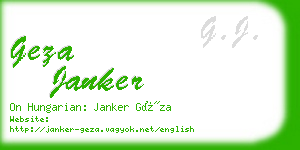 geza janker business card